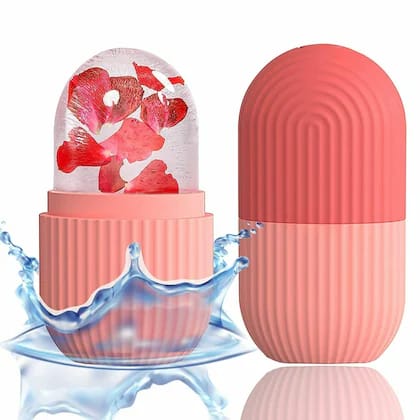 Silicone Ice Facial Roller Beauty Ice Roller For Face Eyes Neck Cryotherapy Natural Skin Enhancement ( Random Color )