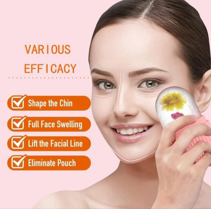 Silicone Ice Facial Roller Beauty Ice Roller For Face Eyes Neck Cryotherapy Natural Skin Enhancement ( Random Color )