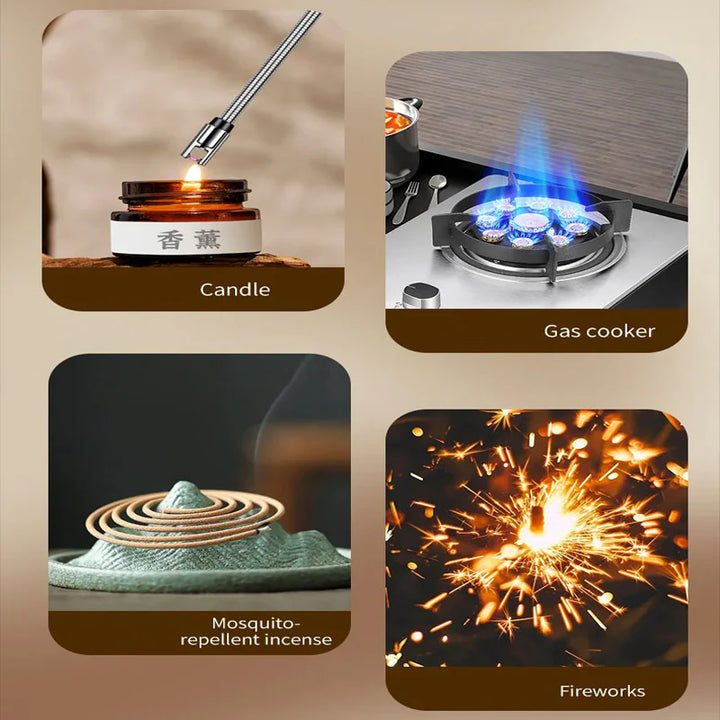 Electric USB Rechargeable Lighter – Windproof Flameless Arc Lighter for Kitchen & Outdoor