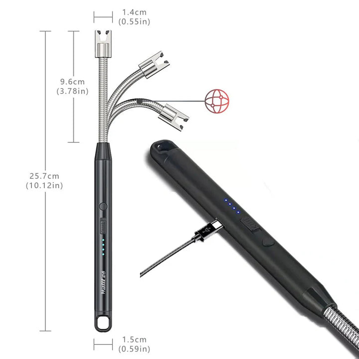Electric USB Rechargeable Lighter – Windproof Flameless Arc Lighter for Kitchen & Outdoor